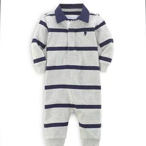 Ralph Lauren Boys' Rugby Stripe Coverall - Baby